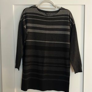Eileen Fisher Grey & Black Striped Sweater